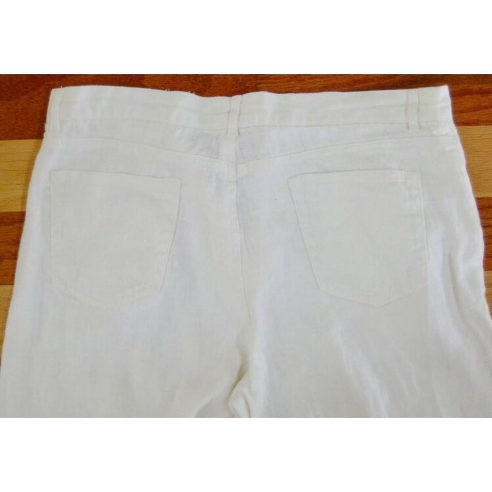 VINTAGE 1990s DKNY DONNA KARAN WHITE LINEN CLASSIC JEANS PANTS HIGH RISE MOM 12 - Picture 5 of 5